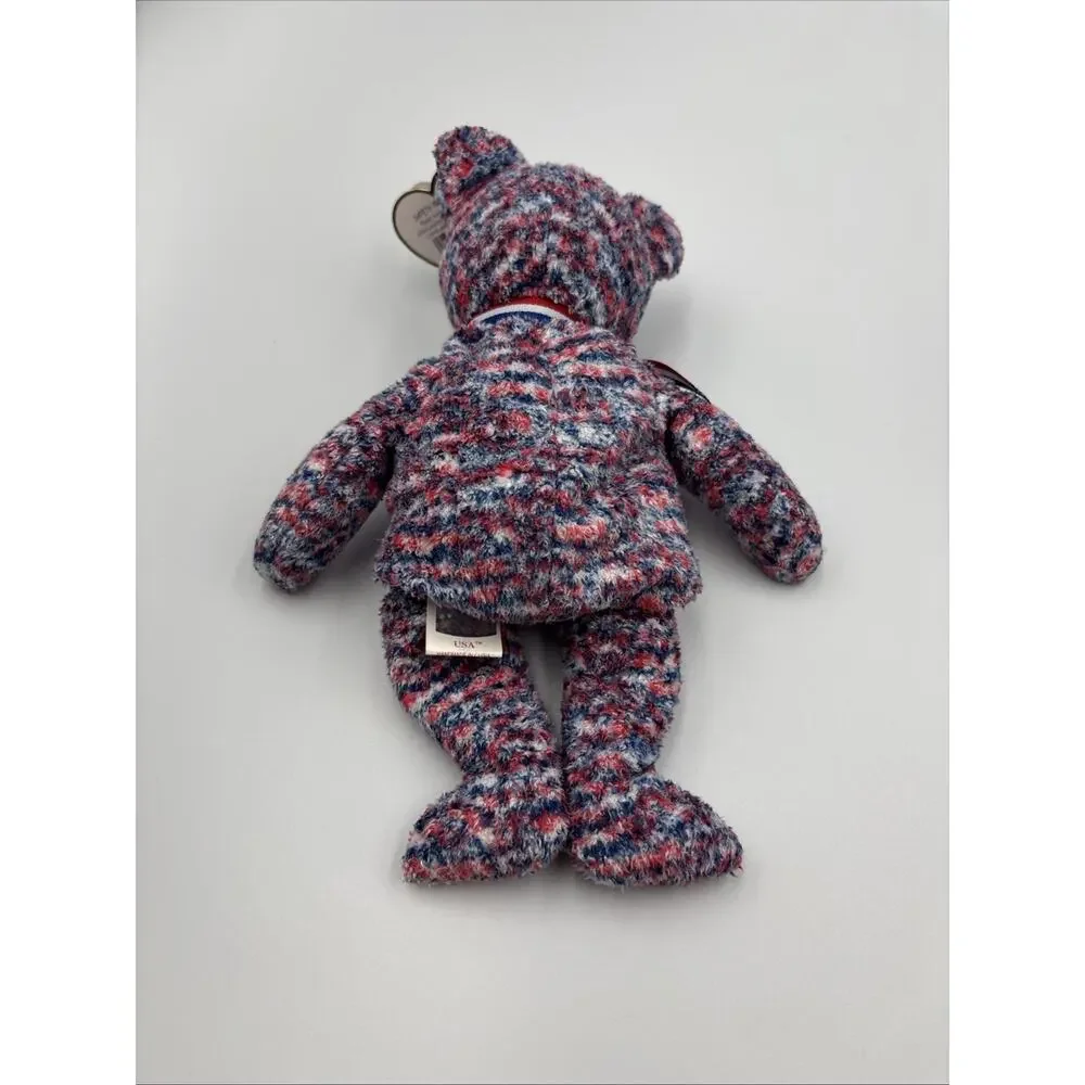 TY Beanie Baby LOT 2 Bear USA Millennium Edition 2000‎ And FREE Bald Eagle 2004
